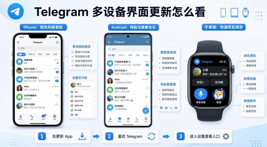 Telegram 2026 年功能更新解析：AI 摘要、手表 App、群组管理与安全设置 第 3 张正文图